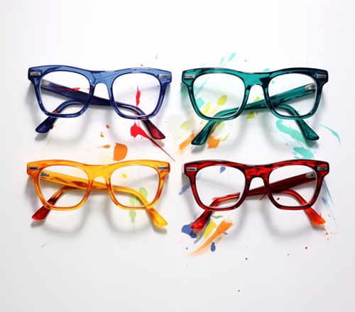 Brillen in verschiedenen Farben als Trend im Jahr 2024